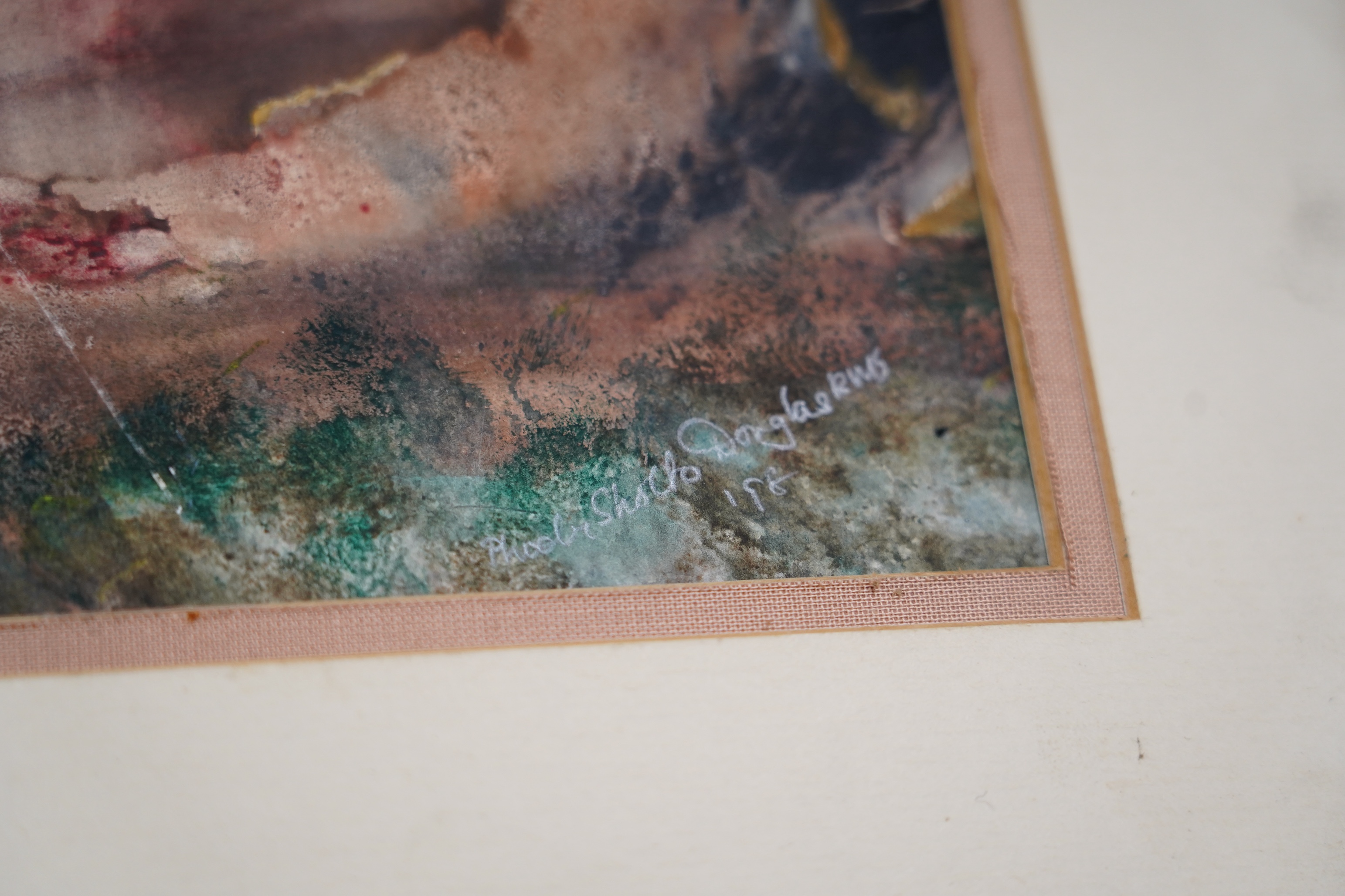 Phoebe Sholto Douglas (20th. C), watercolour, ‘Reflections’, unsigned, inscribed verso, 16 x 20cm